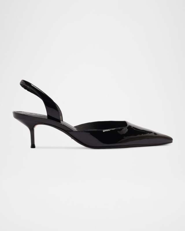 Paola Patent Leather Slingback Mid Pumps